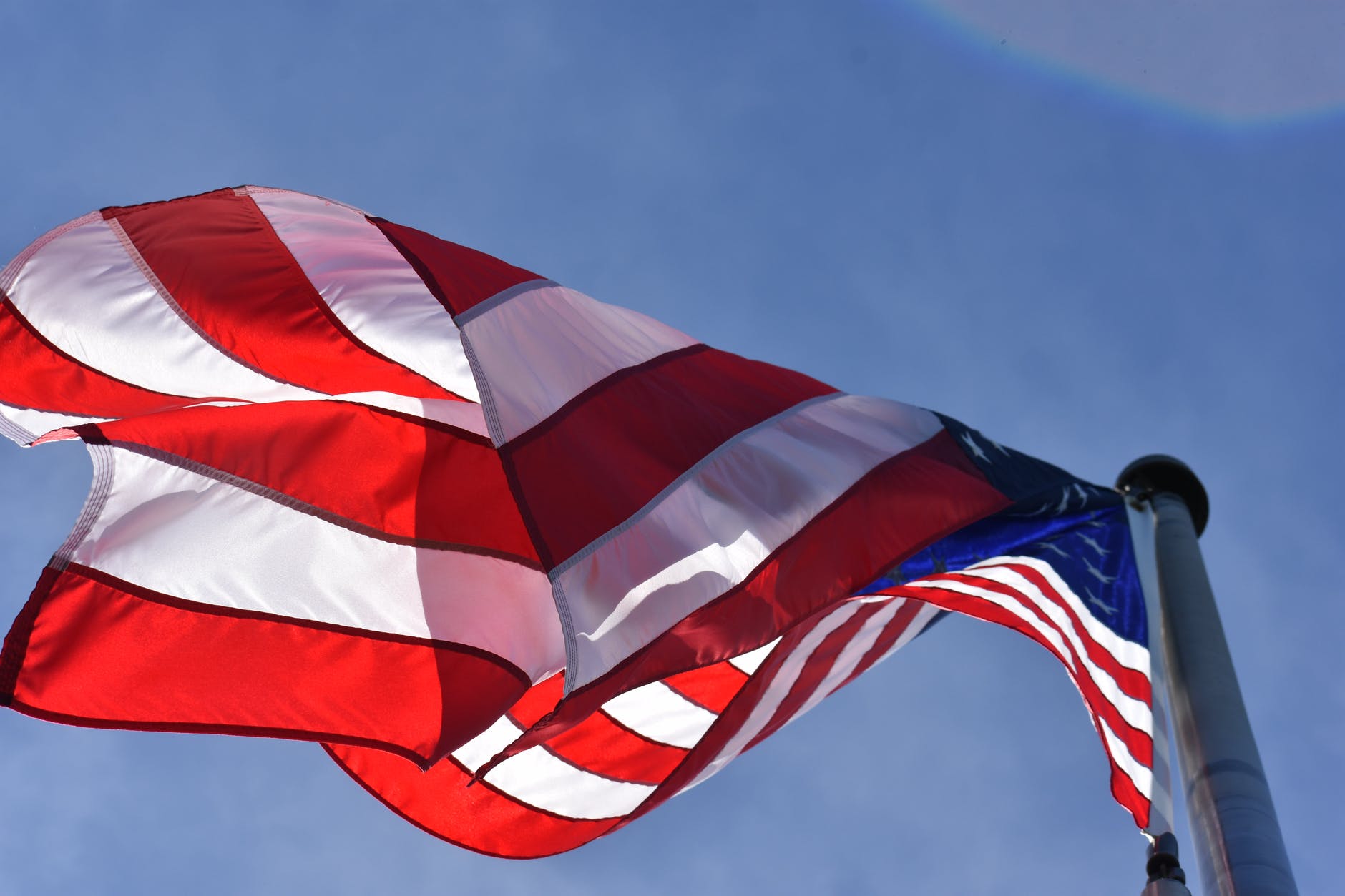 low angle photography of american flag