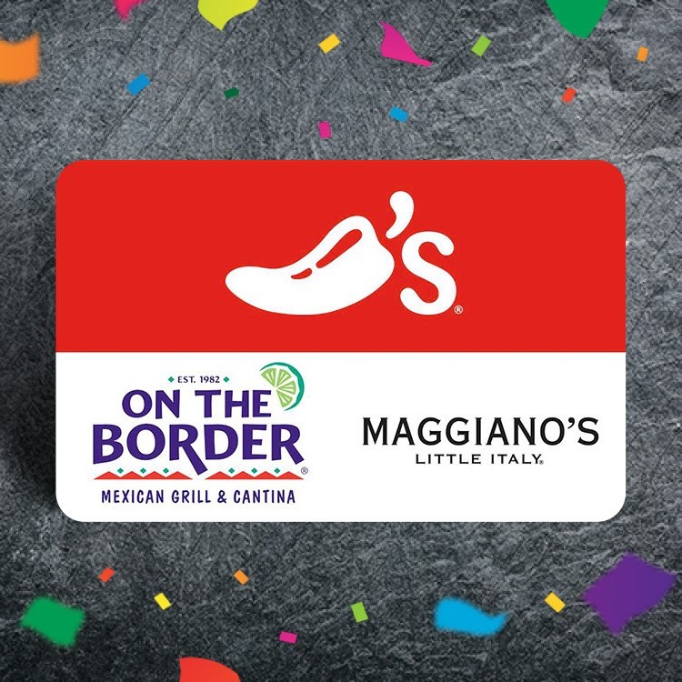 on the border gift card on slate surface with confetti