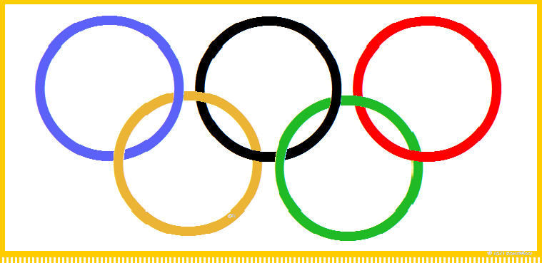 Olympic Flag Gold Background