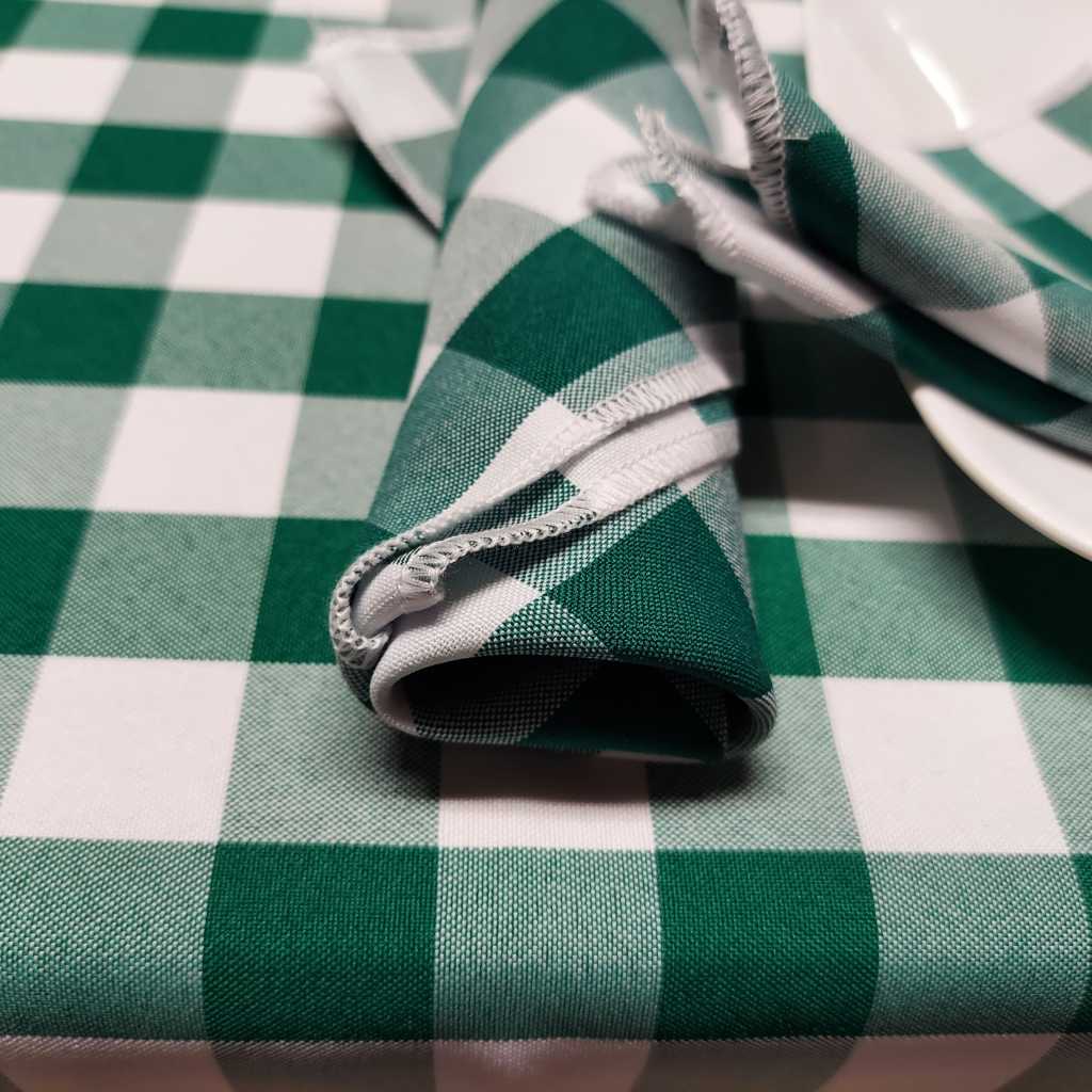 Photo 4: Gingham Checkered Square 52×52″ Tablecloth & Dinner Napkins (Hunter Green) from LA Linen
