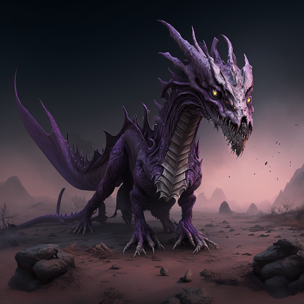 danieldarko_a_purple_dragon_who_looks_gaunt_and_skelatal_in_an__602200e8-c6ce-47d3-aeff-258006fabcbe.png