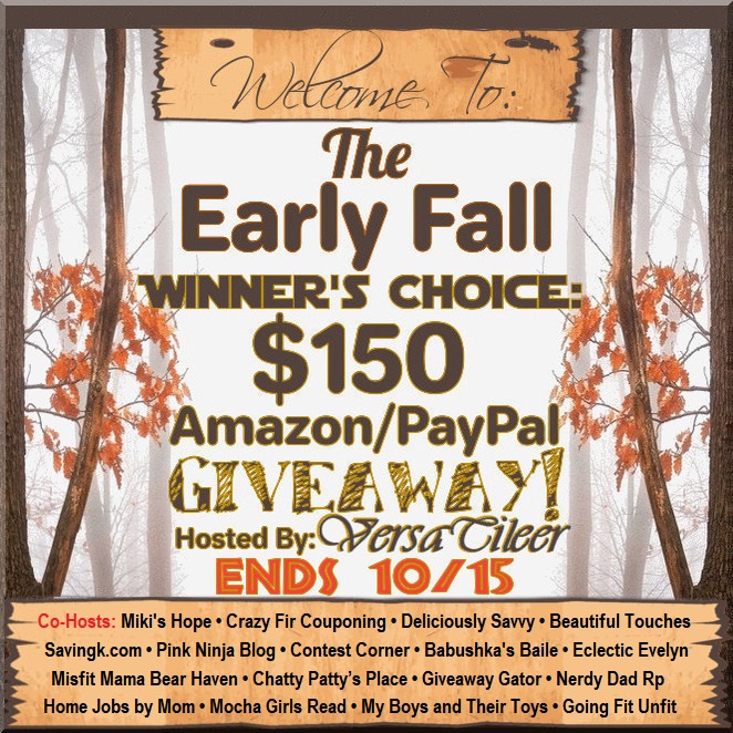 $150 Amazon eGift Card or PayPal Cash Giveaway (Ends 10/15) #FallGiveaway @Versatileer