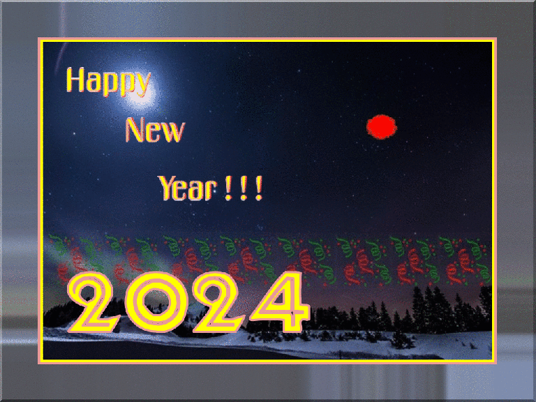 Happy New Year__Starlit Night__Christmas Confetti__Large Red Firework__2024.gif