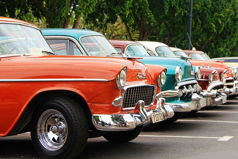 Classic, antique car road photo.webp