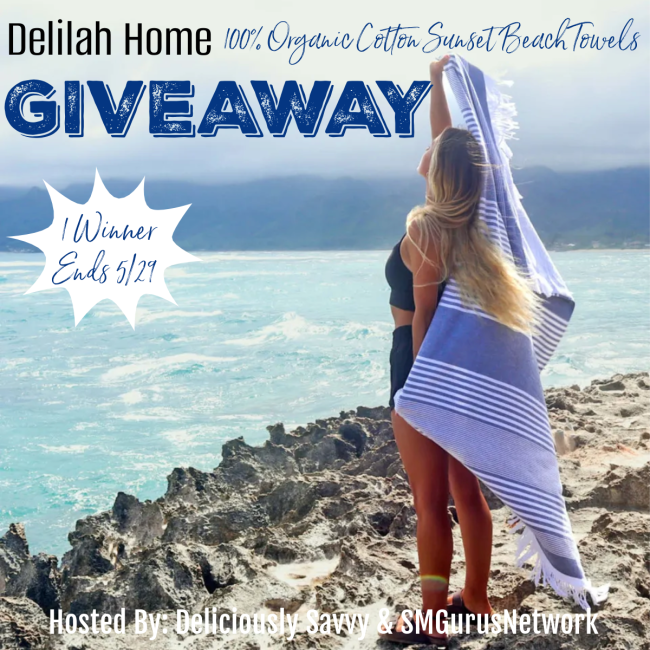 Ends 05-29 – Delilah Home 100% Organic Sunset Beach Towel Giveaway!
