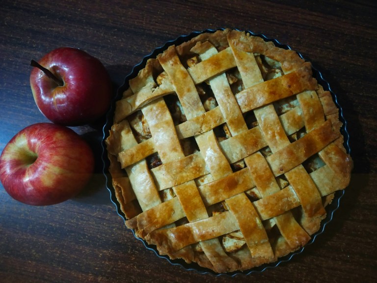 red apple beside brown pie.jpg