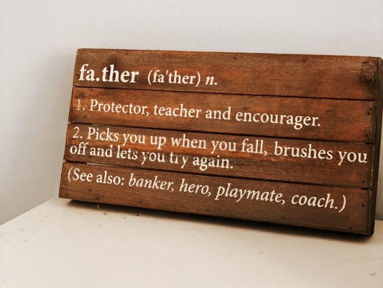 brown wooden card on white table