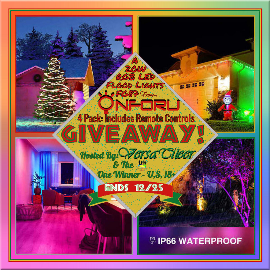 Ends 12-25 – 4 Pack 20W RGB LED Flood Lights FG87 from Onforu Giveaway!