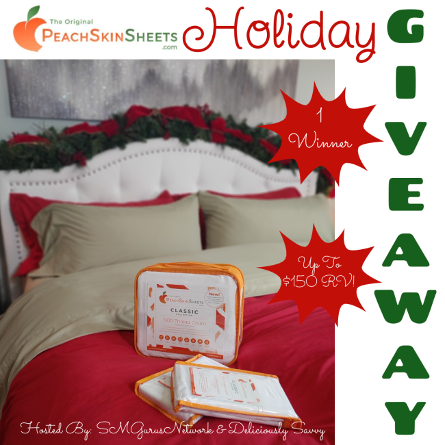Ends 12-24 – Peach Skin Sheets Holiday Giveaway! Ends 12-24 – Peach Skin Sheets Holiday Giveaway!