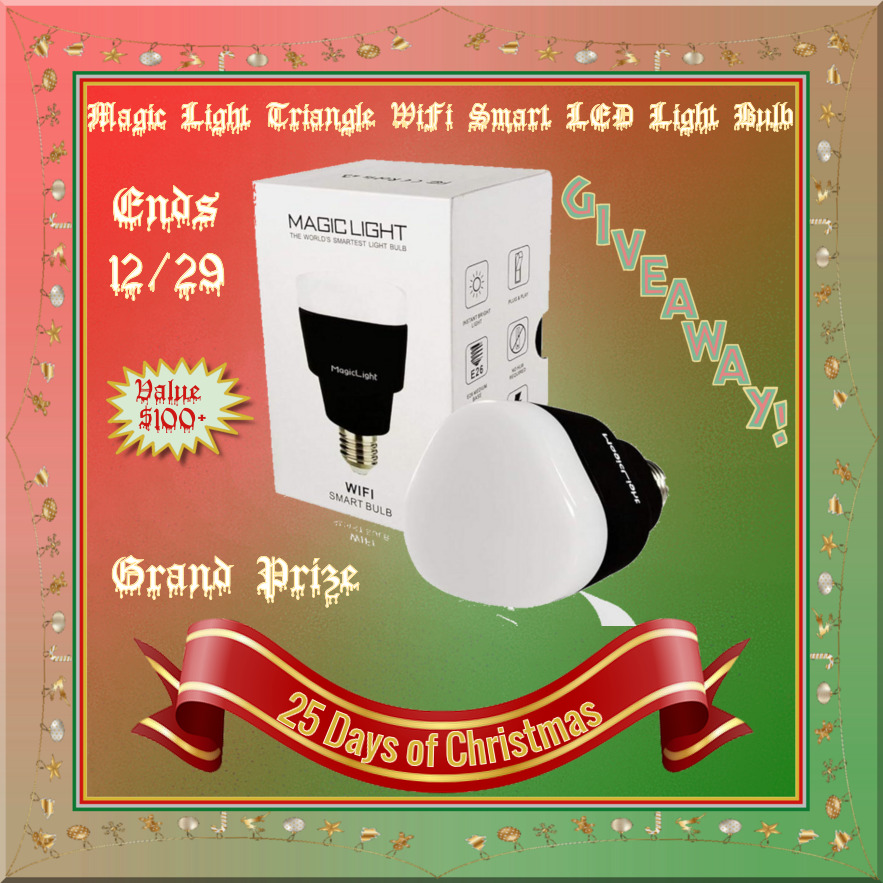 Ends 12-29 – 12 Days of Christmas Giveaways – Day # 12: Magic Light Triangle WiFi Smart LED Light Bulb
