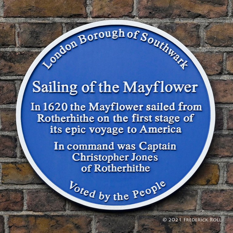 Blue Plaque: Sailing of the Mayflower 1620.jpg
