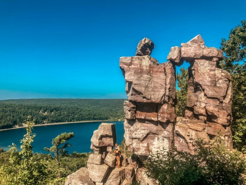rock formation by a lake.jpg