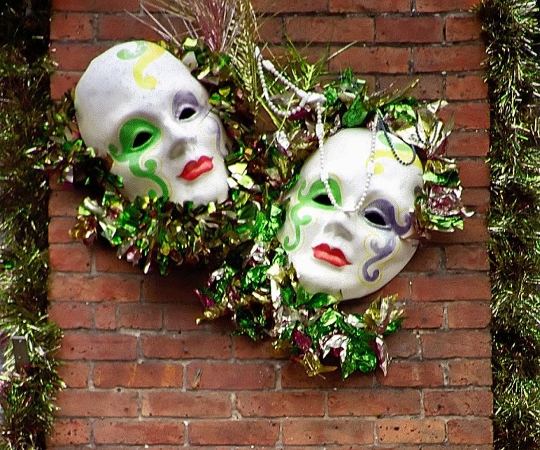 New Orleans - French Quarter 'Bourbon Street - Mardi Gras Masks'.jpg