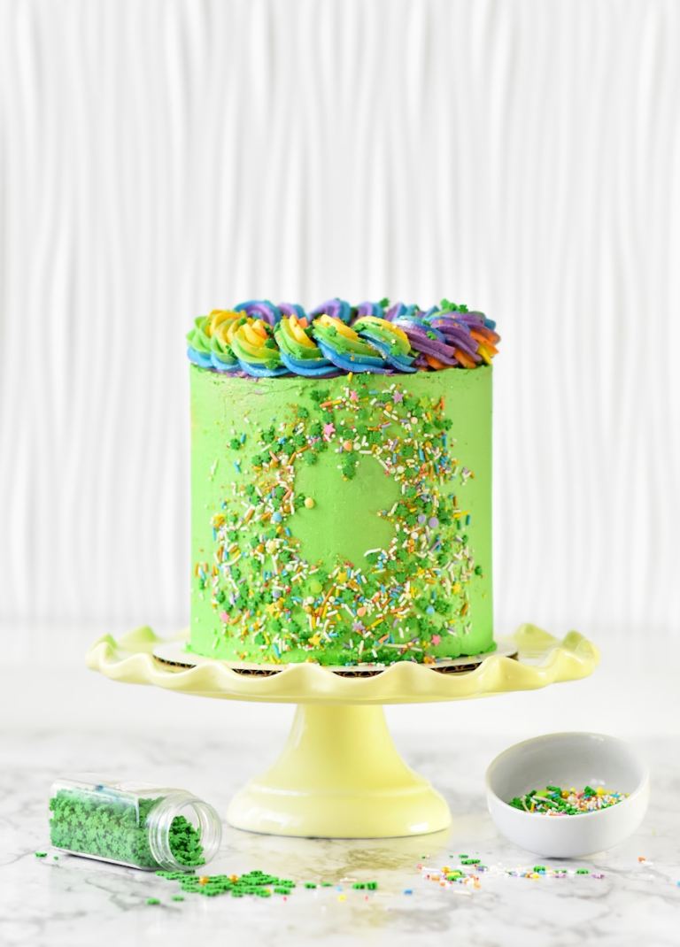 green and white floral cake on white ceramic plate.jpg