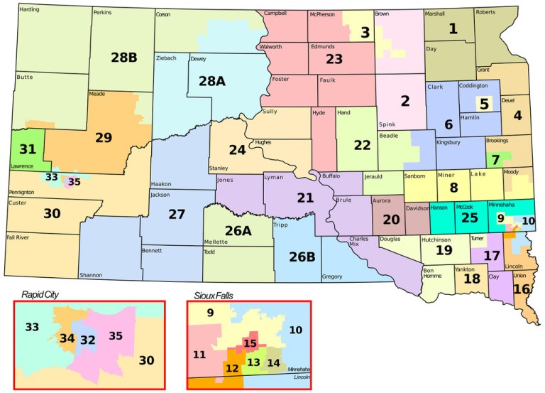 Map of South Dakota's legislative districts with counties.jpg