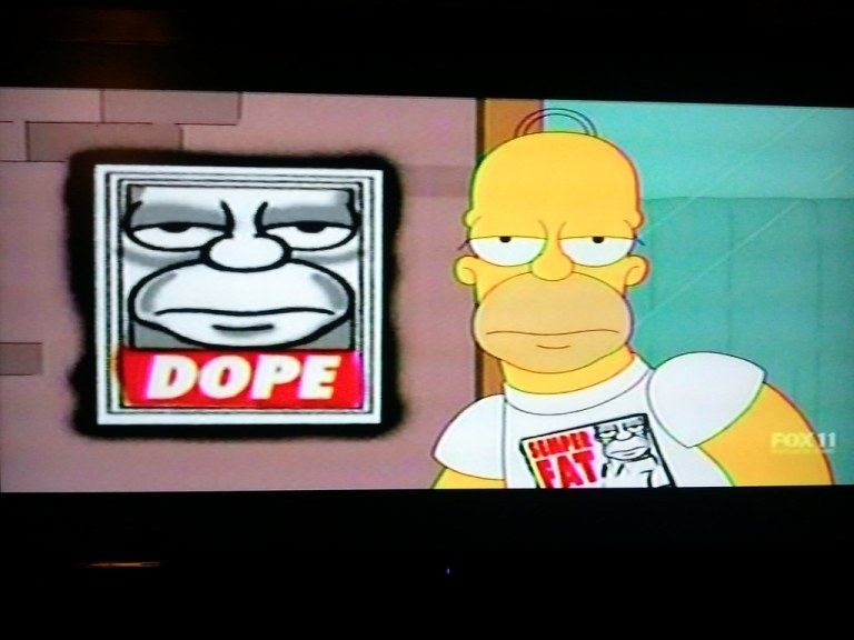 Homer Simpson DOPE poster with Semper Fat t-shirt.jpg