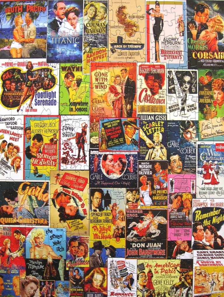 'Movie Classics' 300 piece jigsaw puzzle, composed by Lewis T. Johnson and mfgd by White Mountain Puzzles.jpg
