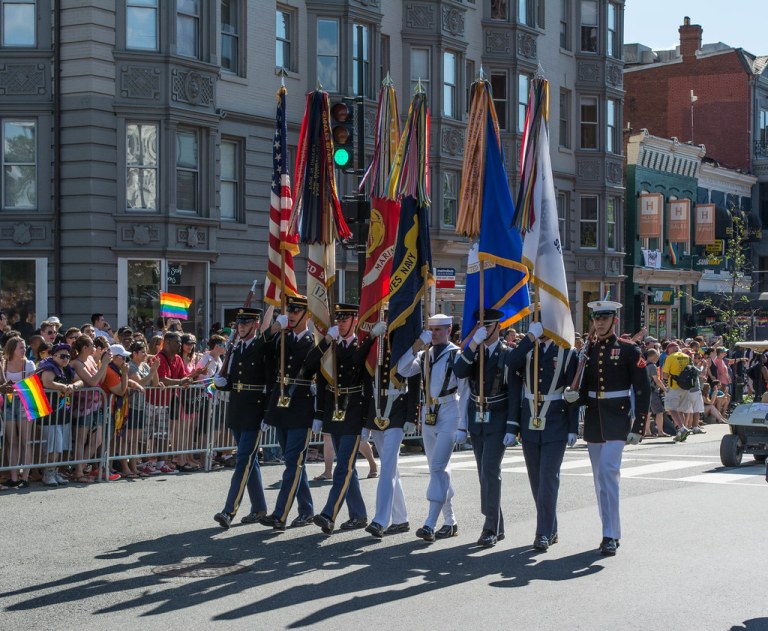 US Armed Forces color guard - DC Capital Pride - 2014-06-07.jpg