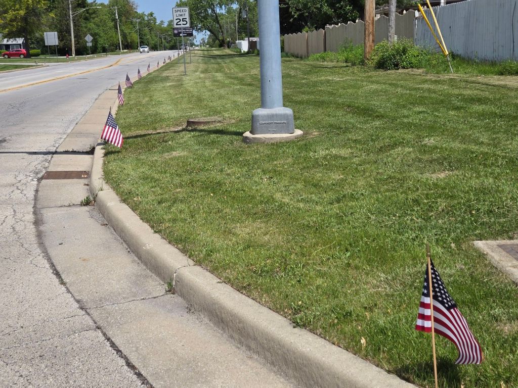 Featured Summer Holiday Photo: Memorial Day 2025 – Style & Prestige with Flags on Central Avenue, Oak Forest