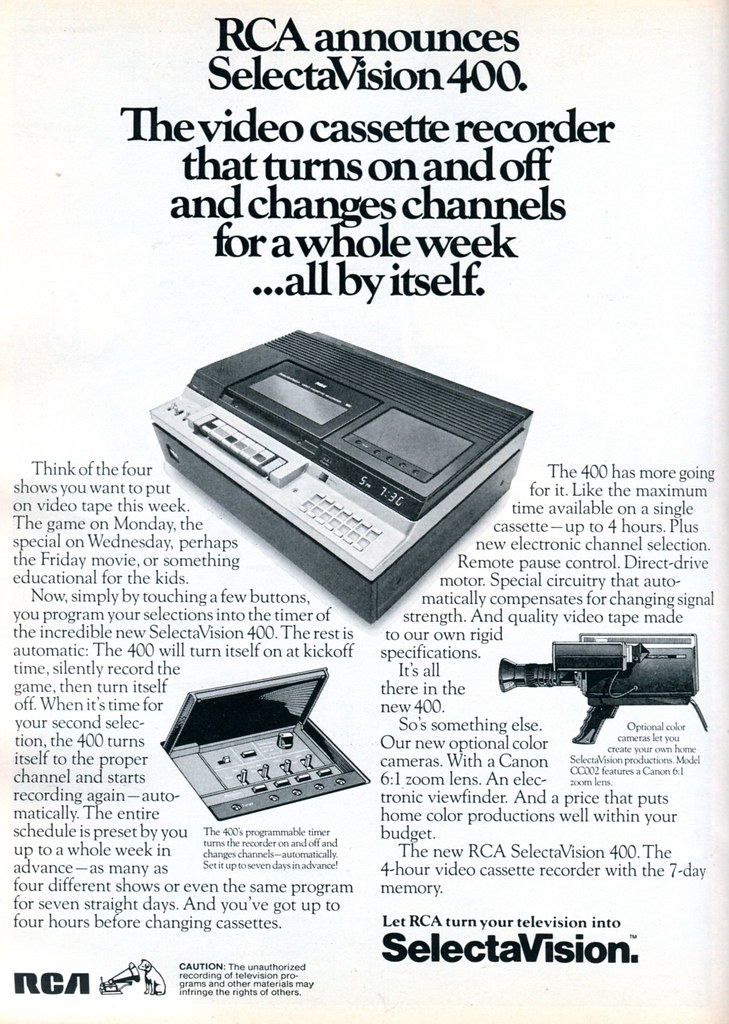 1978 RCA SelectaVision 400 VCR Advertising Playboy December 1978.jpg
