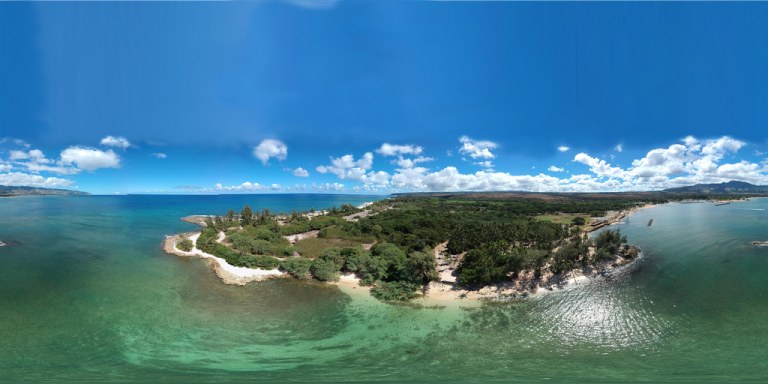 Papa‘Iloa Beach in Haleiwa - an Aerial 360° Equirectangular taken from my DJI-Spark at 150 feet