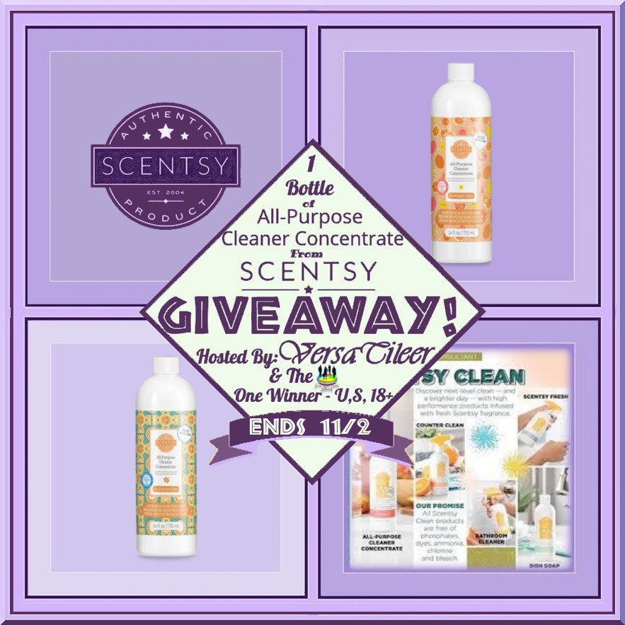 Ends 11-02 – All-Purpose Cleaner Concentrate from Scentsy Fall Giveaway!