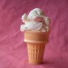 a cone of ice cream on a pink background.jpg