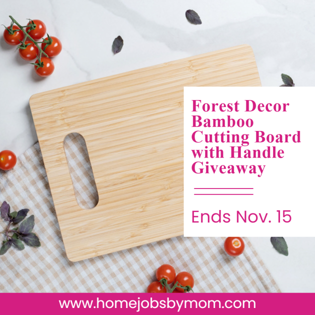 Ends 11-15 – Forest Decor Bamboo Cutting Board with Handle Giveaway!