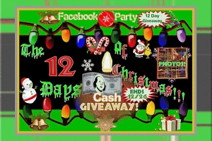 Ends 12-26 – Facebook Party – 25 Days of Christmas + 12 Days of Christmas $100 Amazon/PayPal Cash Giveaway