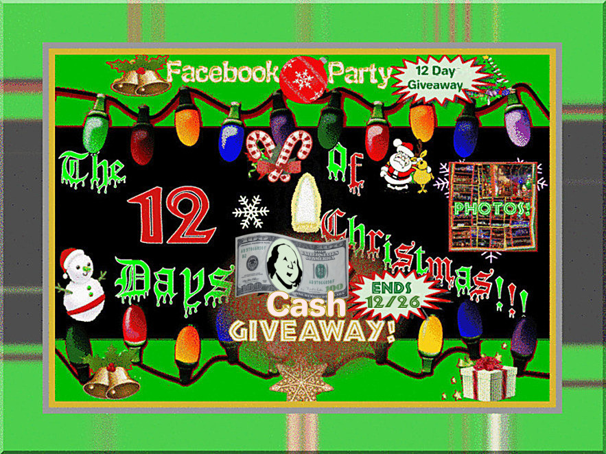 Ends 12-26 – Facebook Party – 25 Days of Christmas + 12 Days of Christmas 0 Amazon/PayPal Cash Giveaway