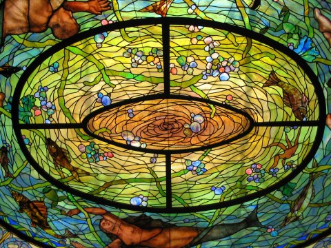 Stained Glass Skylight Above the DeSoto Fountain, Fordyce Bathhouse, Hot Springs National Park, Arkansas.jpg