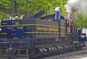 Engine No. 6 Taking on Coal -- Cass Scenic Railroad State Park (WV) May 2013.jpg