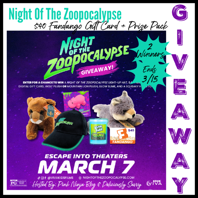 Ends 03-15 – Night Of The Zoopocalypse  Fandango Gift Card & Prize Pack Giveaway! (2 Winners)
