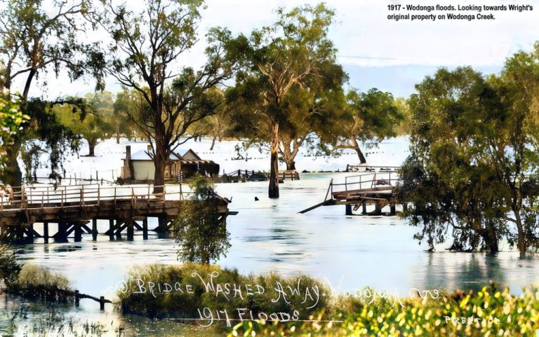 July 1917 - 'Bridge Washed Away. Wodonga 1917' [colourized version].jpg